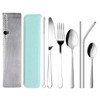 Stainless Steel Travel Cutlery Set with Case Camping Flatware