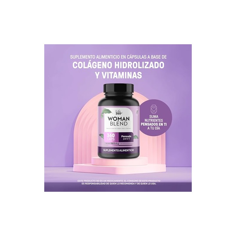 LIFE 360+ Woman Blend Multivitaminico para Mujer | 360 cápsulas