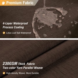 BTTN Extra Long Shower Curtain - 72x84 Inches Long Linen Textured Heavy Duty Fabric Shower Curtain Set with 12 Plastic Hooks, Tall Luxury Simple Waterproof Cloth Shower Curtains for Bathroom - Brown