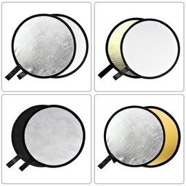 GODOX 32" 80cm 5-in-1 Collapsible Round Portable Disc Light Reflector with Bag for Studio and Photography - Gold, Silver, Black, White, Translucent.