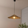 LIGHTLAND Rustic Style Conical Shade Pendant Light Restaurant Straw Rattan