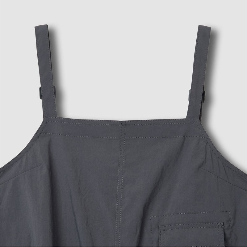 JAJU [JAJU] Women's Crisp Seersucker Bustier Dress_Charcoal