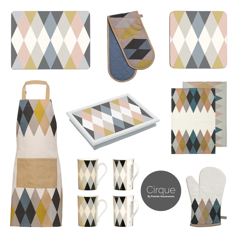 Premier Housewares Cirque Placemats - Set of 4, Grey, H2
