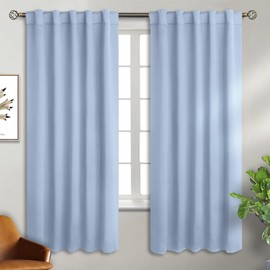 BGment Rod Pocket and Back Tab Curtains for Bedroom - Thermal Insulated Room Darkening Curtains for Living Room, 2 Window Curtain Panels (42 x 72 Inch, Spa Blue)