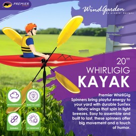 Whirligig Spinner Kayak 20" – Outdoor Adventure-Themed Design, Weather-Resistant Outdoor Decor, Durable & Lightweight for Patios, Yards, and Gardens - Eye-Catching Wind Spinner