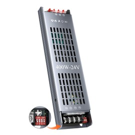 HOOLED LED Transformer DC 24 V 16.6 A 400 W Dimmable LED Power Supply Transformer with 5 Circuit Protection Modes Suitable for 220-240 V AC to DC Low Voltage 24 V