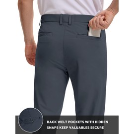 AOHIKE Lightweight Stretch Golf Pants for Men - Moisture-Wicking Quick-Dry Work Dress Pants, Grey