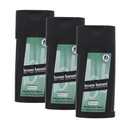 3 x bruno banani Made for Men, 250 ml 3-in-1 Shower Gel for Body, Hair & Face