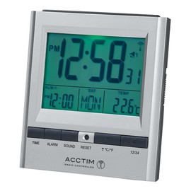 Acctim 71717x Chula RC Digital LCD Alarm Clock in Silver