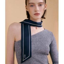 Abinafelru Abinafer Long Twilly Silk Scarf - Navy