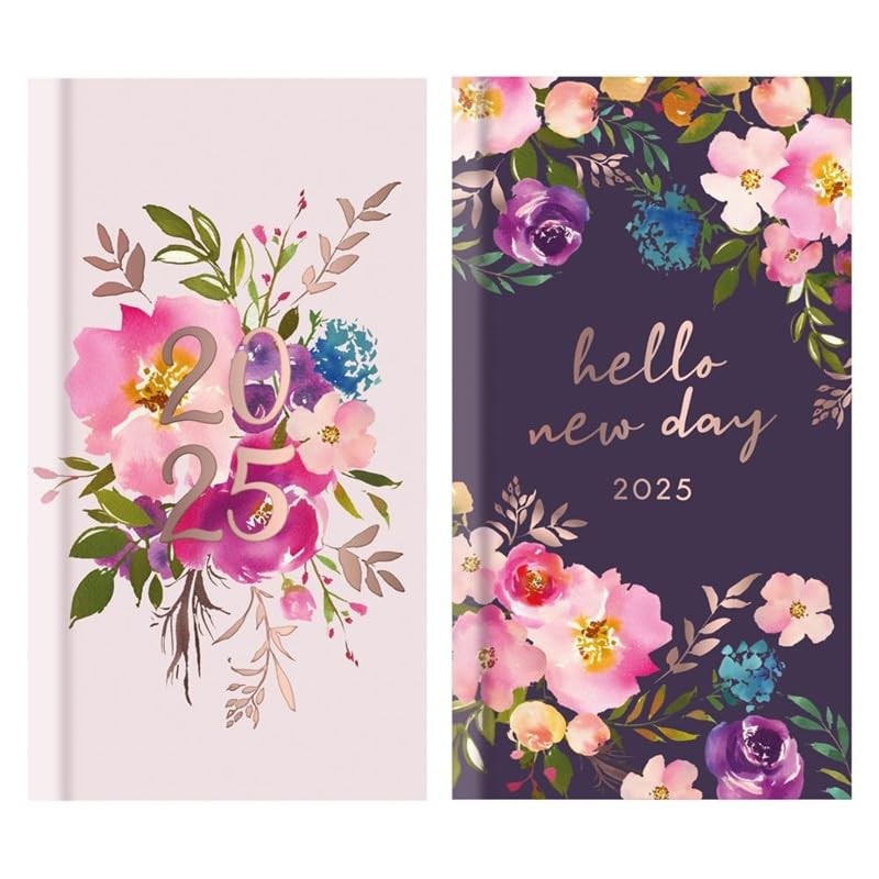 2025 Slim Week To View Vintage Flowers & Typo Designer
