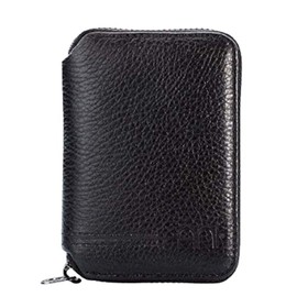 Anı Yüzük Genuine Leather Men's Zip Wallet, Black, black, Modern