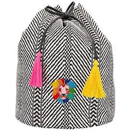 Depesche TOPModel 10977 Backpack with Drawstring, Black and White, Approx. 26 x 17 x 36 cm
