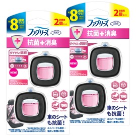 Febreze 【Bulk Buy】 Car Air Freshener, Easy Clip, Antibacterial + Deodorant, Clean Pink Splash, 0.08 fl oz (2.5 mL) x 4 pcs