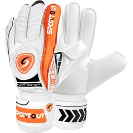 Sportout Goalkeeper Gloves with Fingersave, Football Gloves, Goalkeeper Gloves Men, 4 mm Latex, for Children, Adults and Teenagers