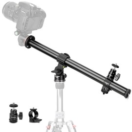 Koolehaoda 16.5" Tripod Extension Arm Horizontal Centre Column Extension Boom 28mm Tube with 360° Rotatable Rotating Base for Overhead Photography, Macro Shooting, Load up to 22lbs