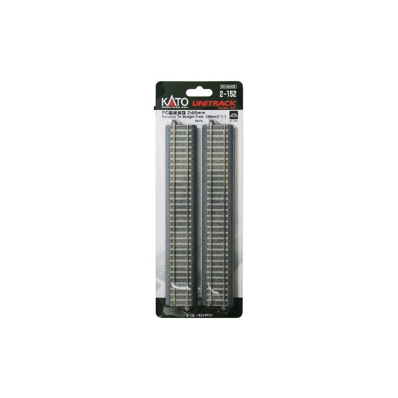 Kato HO Gauge PC Straight Track 246 mm, 3-Pack, 2 – 152 Railway Model