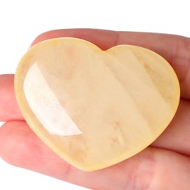 AWARDSEN 45 mm Citrine Crystal Heart, Big Healing Crystals Stone, Natural Love Hearts Gemstones, Pocket Palm Stones for Anxiety Relief, Crystal Gifts for Women, Valentines Day Gifts for Her
