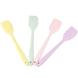 Mini Silicone Spatula Set, 4-Pack 8.3"×1.2"×0.4" Food-Grade Heat-Resistant Baking Scrapers in Pastel Colors