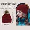 Winter Hats for Women Satin Lined Slouchy Beanie with Pom