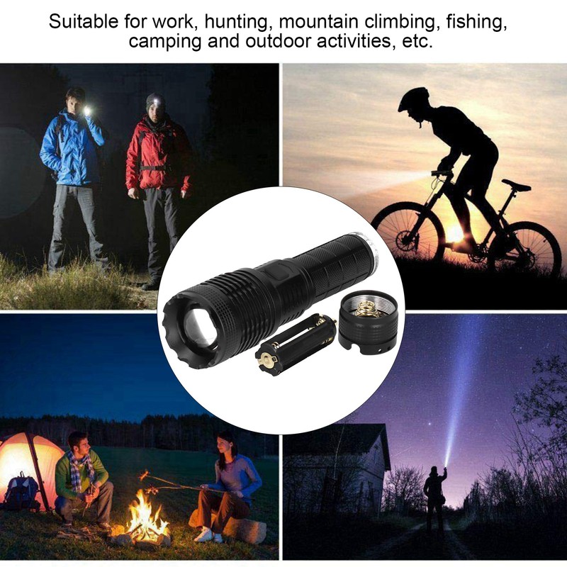 XHP70 Strong Brightness Flashlight with Output USB Charging Tactics Zoom