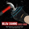 HANDLANDY Fingerless Work Gloves for Men Women, Padded, Non-Slip, Shockproof,