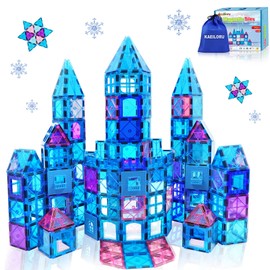 Magnetic Tiles 3D Kids Toys for Age 4-7 Educational Magnetic Building Blocks, Age 2-4 5 6-8 Princess Castle Pretend Play Toys for Kids Age 3 4-5 6 8-10 Year Old Girl Boy Birthday Gifts