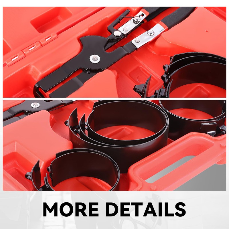 Complete Piston Ring Compressor Set with Portable Case Heavy-Duty -