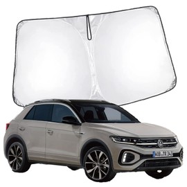 Oricarmes Volkswagen T-Roc Sunshade for Windshield Tea Lock, For Sleeping in the Car, Storage Bag Included, T-Lock Sunshade