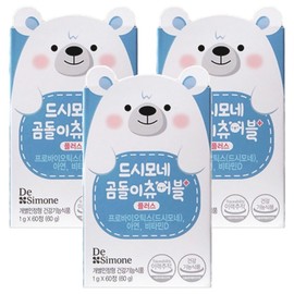 DeSimone Bear Chewable Plus Baby Probiotics, 60 tablets, 3 packs / 드시모네 곰돌이 츄어블 플러스 유아유산균, 60정, 3개
