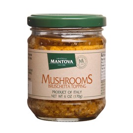 Mantova Mushroom Bruschetta Topping 6 Oz (Pack of 2), Product of Italy, Made with Fresh Wild Italian Mushrooms, Traditional topping for bruschetta.