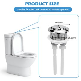 Toilet Push Button Flush Replacement, YTOOK Dual Toilet Flush Button Round Head Toilet Flush Button Replacement Accessories for Bathroom Toilet Water Tank Repair