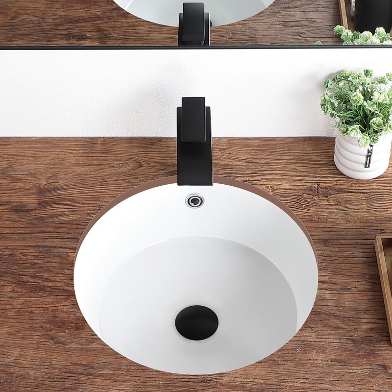 KDKSC Undermount Bathroom Sink 16 Inch Small Verticyl Round Undermount