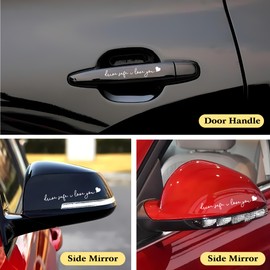 3X Drive Safe I Love You Decal, Rearview Mirror Car Mirror Accessories, Rearview Accessories, Laptop Decals, Cute Car Stickers by Comasol (White)