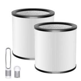 Updated TP01 Filter, 360 Glass HEPA Filter Replacement for Dyson Air Purifier Pure Cool Link TP01 TP02 TP03 AM11 Tower Fan, Pure Cool Me BP01 Personal Purifying Fan, Compare to 968126-03,2 Pack,Black