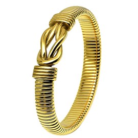 Cupimatch Men's Women's Infinity Bracelet: Thick Stainless Steel Men's Bracelet Width 12 mm Bangle Retro Hip Hop Punk Bracelet for Men Women, Stainless Steel