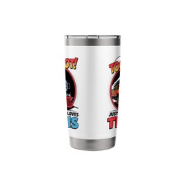 Just a Boy Who Loves Trains Funny Retro Steam Engine Stainless Steel Insulated Tumbler