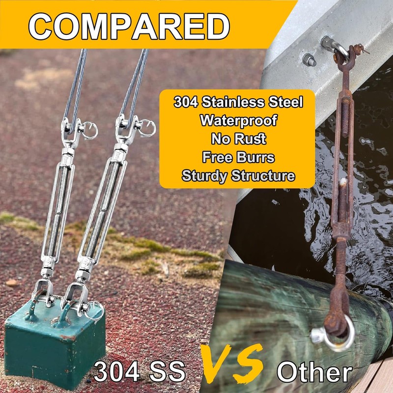 Lsqurel Turnbuckle 304 Stainless Steel Shade Sail Hardware Heavy Duty