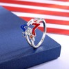 American Flag Ring Sterling Silver 4th of July Red White