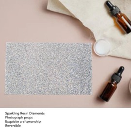 Silver Placemats, Silver Sparkle Crushed Rhinestone Placemat, Silver Bling Placemat - AB Color Rhinestone Table Mat - Glam Decorative Table Mat for Holiday Party Wedding Birthday