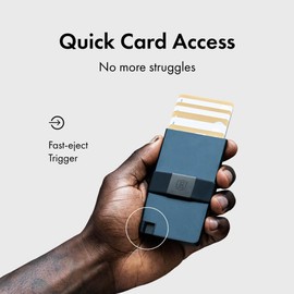 Ekster Aluminum Cardholder Wallet for Men | Metal Wallets with RFID Blocking Layer | Slim & Minimalist Aluminum Wallet with Push Button for Quick Card Access (Midnight Blue)