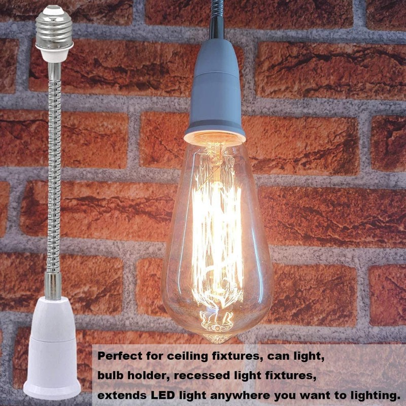 E26/E27 Light Socket Extender Adapter, 58CM/22.5 Inch Extension165℃ Heat-Resistant No