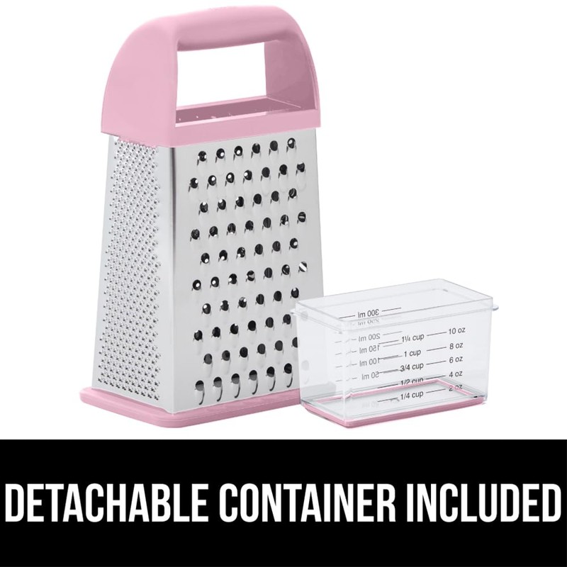 GORILLA GRIP 4-Sided 100% BPA-Free Cheese Grater With Container, Stainless