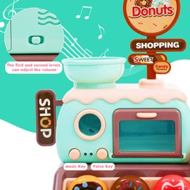 Pretend Play Toy Donut Shop for Boys and Girls with Donut Maker Machine,Fake Donuts,Candy with a Oven