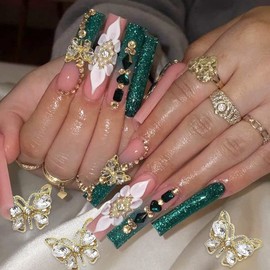 15Pcs Alloy Butterfly Nail Charms 3D Metal Butterfly Nail Gems Nail Rhinestones Shiny Crystal Nail Art Charms Nail Decoration Gold Nail Charm for Women Acrylic Nail DIY Manicure Jewelry Accessories