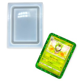 Neko Deco Craft Shop 2 pcs Trading Card Sized Rectangle Shaker Resin Silicone Mold Shiny Glossy DIY Keychain Arts Crafts, clear