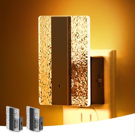 L LOHAS LED Night Lights Plug Into Wall, 2 Pack Night Light with Dusk-to-Dawn Sensor, Dimmable Decorative LED Nightlights, 0-100LM Amber Adjustable Brightness for Bathroom, Hallway, Bedroom,Stairway