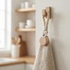 Zirax Tea Towel Clips with Woven Cotton Hanging Loop, Sturdy