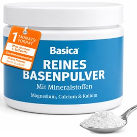 Basica Pure Base Powder with Minerals for Dissolving in Water | For Normal Acid-Base Balance | Vegan Lactose-free & No Sugar | Various Basic Minerals and Trace Elements 240 g
