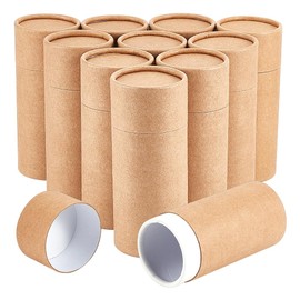 BENECREAT 10pcs Kraft Tube Tube Box 136x57.5mm Paper Tube Packaging Box Empty Kraft Paper Tube Vellum Essential Oil Bottle Packaging Box for Tea Coffee Cosmetic Crafts, Light Khaki
